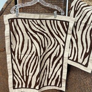 Zebra print pillow shams Michael Kors linen blend bedding